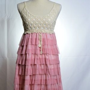 J Gee Crochet Top Tiered Dress